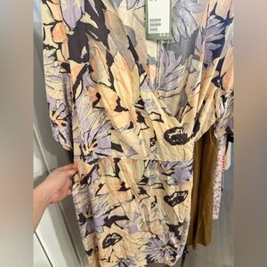 H&M Floral Dress - Cream, Purple, Black